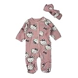 Hello Kitty Baby Girls' Footies Newborn Snap Buttons Onesie Romper, Pink NB