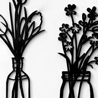5 pezzi fiore decorazione della parete arte fiore in vaso largo decorazione della parete giardino metallo appeso a parete per la primavera home office decorazione della parete inaugurazione della casa