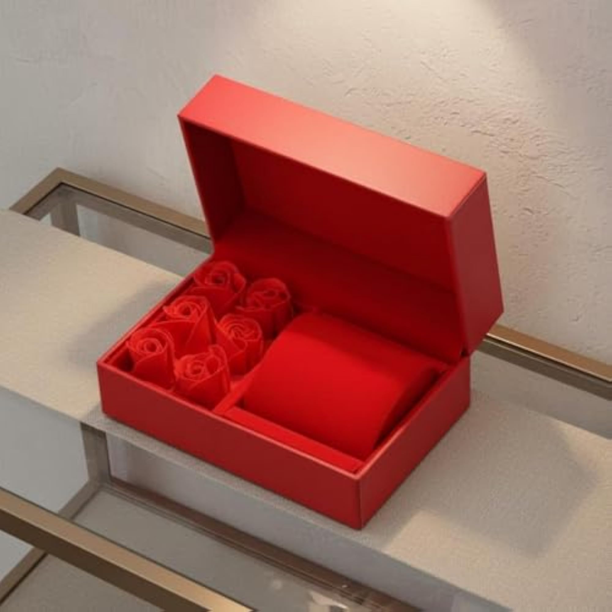 Hinged Lid Watch Box Custom Logo Printing Floral Gift Box
