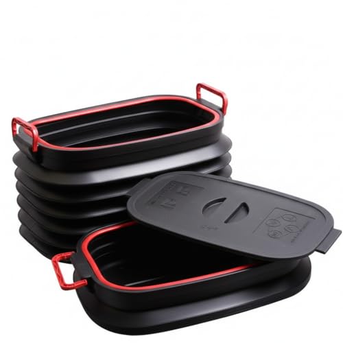 Image of Collapsible Pop-up Utility Bin 60 Litres | Foldable Dustbin for Kitchen, Car, Camping & Gardening | Space-Saving Portable Multipurpose Storage Bin with Lid, Anti-Slip Base & Carry Handles
