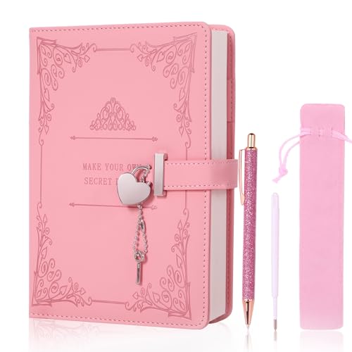 Journal intime cœur avec stylo A5 rose en cuir pour libérer votre créativité au quotidien