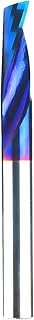 DashHound BRO212B Solid Carbide O Single Flute Plastic Cutting Spiral Bit CNC Router Bit End Mill NACO Coated with 1/4 inch Cutting Diameter 1/4 Inch Shank