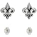 Tiny Sterling Silver Fleur de Lis Stud Earrings 1/4 inch