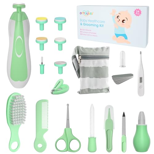 OTTOLIVES Baby Healthcare and Grooming Kit, 24 in 1 Baby Electric Nail Trimmer Set Newborn Nursery...