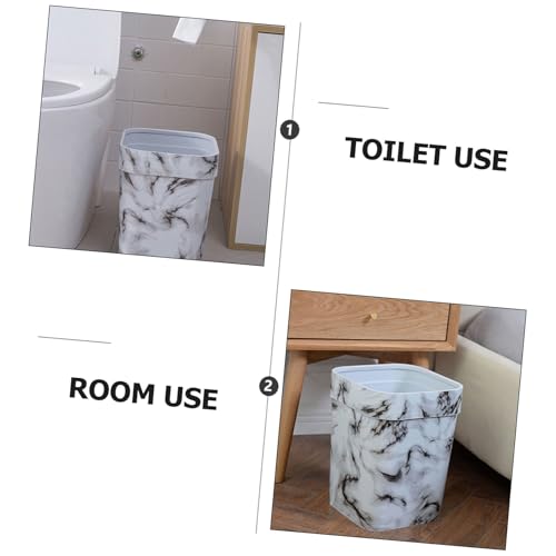 Caneca de basura rectangular de plástico blanco miniatura 7