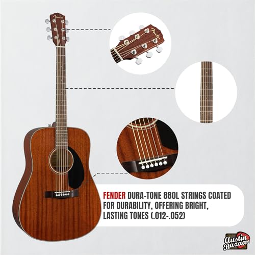 image for Fender CD-60S Solid Top Dreadnought Acoustic Guitar - All Mahogany Bun
