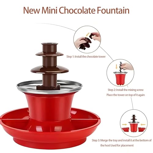 Thewasc Professional 220V Chocolate Fountain Machine With Heating Melting Tower For Home Parties Quiet Operate Easy Clean Quiet Chocolate Fountain Maker - Image 6