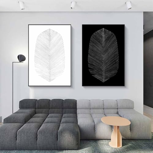 Impression sur toile abstraite noir et blanc 40x50cm x2