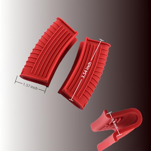 Geettcaifu 4 Pcs Silicone Assist Hot Pan Handle Holder, Hot Skillet Handle Covers, Pot Holder Sleeve, Non-Slip Heat Resistant Pan Grip Cover for Cast Iron Woks Frying Pans Griddles Casserole - Red