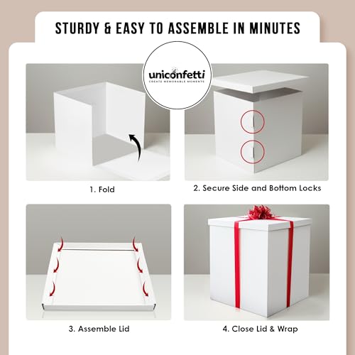 Extra Large Gift Box 28x28x28in—Giant, Jumbo, White Gift Boxes with Lid for Large Gifts, Big Presents for Birthday Surprise, Special Occasions, Unique Celebrations, Not for Heavy-Duty Storage Use by JAPJA - Image 9