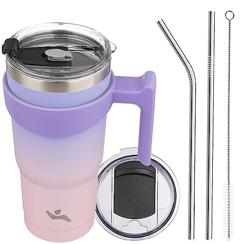 Image of Konokyo 20 oz Tumbler with Handle and Straw, Insulated Travel Mug
