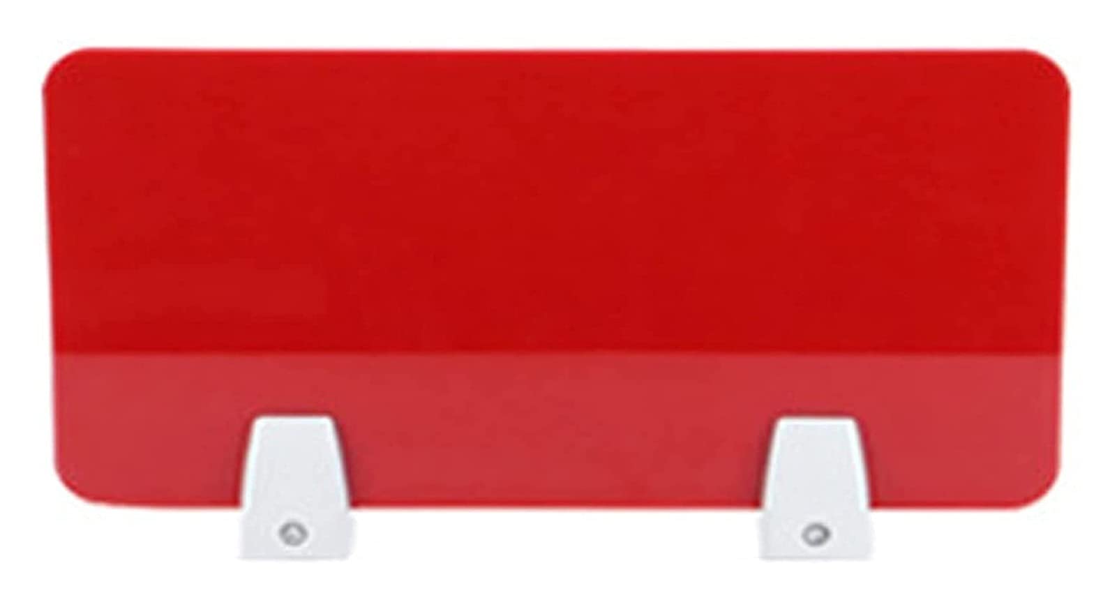 Écran acrylique de bureau rouge 80x30cm - Lot de 2 séparateurs modulaires avec clips amovibles
