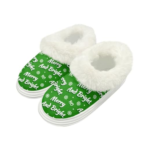 2025 Winter Cotton Slippers for Womens Mens Breathable Slip Ons Warm Memory Foam House Slides US Size 5-14 White Sole