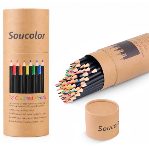 Soucolor 72 Colored Pencils Set Art Color Pencils