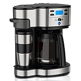 Sistema de preparación doble: disfrute de una sola taza de café o directamente en su taza de viaje / termo o una cafetera entera con hasta 12 tazas.