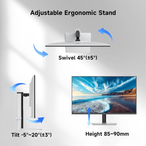 Image of KTC 32 Inch 4K UHD Computer Monitor, 3840x2160 White PC Monitor with VA Panel, HDR10, 3000:1 Contrast, 99% sRGB, Tilt /Height /Swivel Adjustable,HDMI DisplayPort for Home Office, H32U6