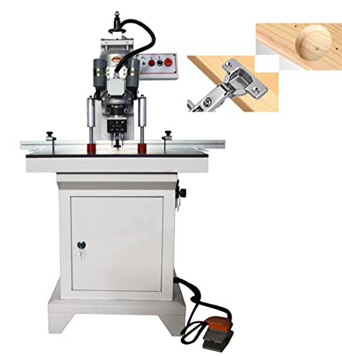 TECHTONGDA Hinge Boring Drill Press Machine Woodworking Wood Electric Pneumatic Hole Puncher 0-2inch Drilling Depth Single Head 45-9.5