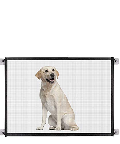 Baby Gate Magic Gate for Dogs,Queenii Pet Safety Guard Mesh Dog Gate,Portable Folding