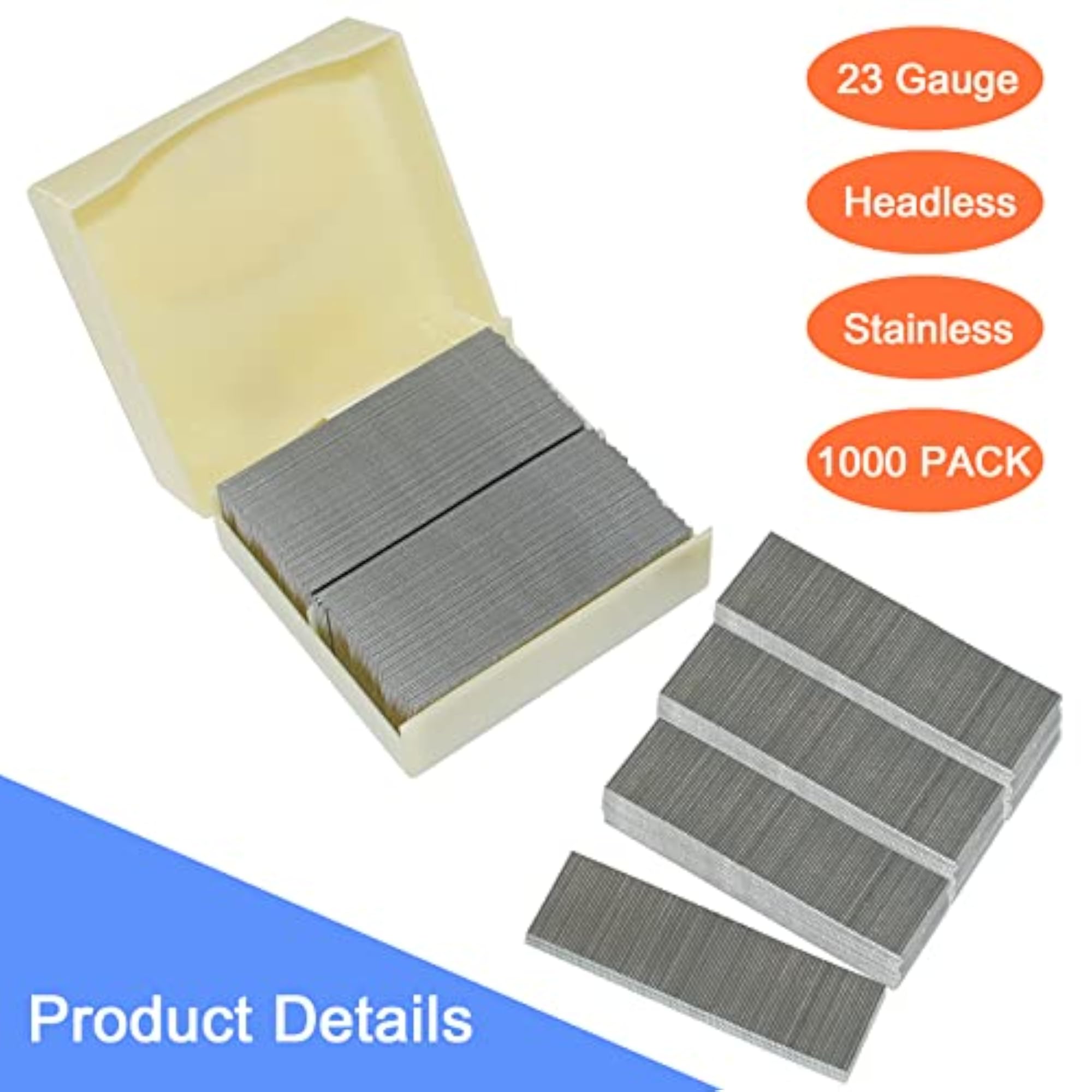 Headless Pins Nails 23 Gauge Pin, Stainless Steel Brad Nails