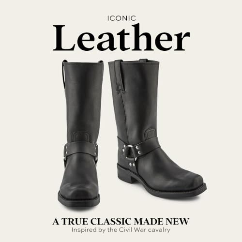 Frye Harness 12R Boots for Men with Oiled-Leather Upper, Siped Outsole with Stacked Leather Heel, and Nickel & Brass Hardware – 12” Shaft Height4