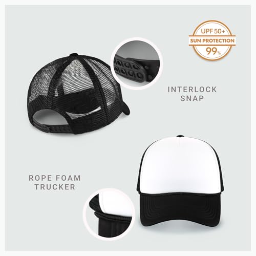 Image of CHOK.LIDS Classic Foam Trucker Hat Summer Mesh Rope Cap Solid Two Toned Blank Hat Mens Womens Adjustable Strap Light Weight