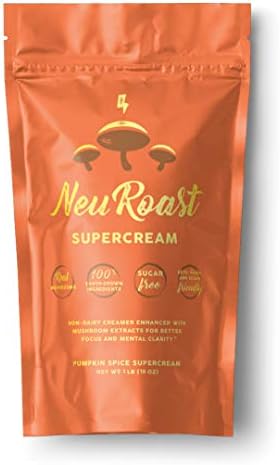NeuRoast Warm Pumpkin Spice Flavored Ground Mushroom Coffee Made with Lion's Mane, Chaga, Cordyceps, Reishi, and Turkey Tail | Vegan, Keto, and Paleo | 100% Real Mushroom Extracts