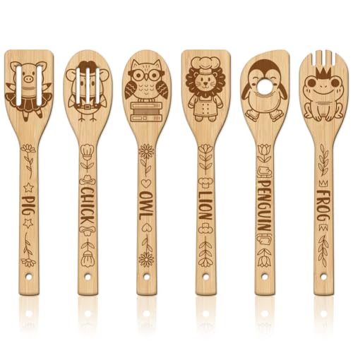 Utensilios de cocina de bambú animados para cocinar recetas divertidas en familia 2