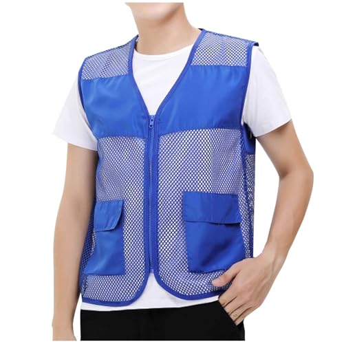 Mens Breathable Mesh Vest Jacket Summer Casual Lightweight Cycling Travel Zip Up Vests Outdoor Fishing Work Waistcoat