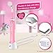 proalpha Kids Electric Toothbrushes Girls Rechargeable Electric Toothbrush for Kids Age 3-12, 2 Mintues Timer Kid Sonic Toothbrush with 2 Reminder Brush Heads, IPX7 Waterproof, Pink