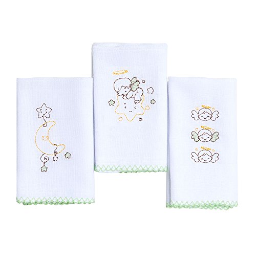 Babete para Bebê Bordados Karinho 40cm X 40cm contém 03 Un