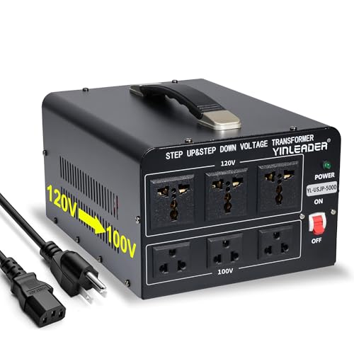 Image of Yinleader 120V to 100V US to Japan Voltage Converter Step Down /Up Transformer for Japanese Industrial or High-Power Use in US(5000W)