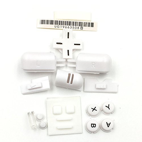 GGZone ABXY LR Ensemble de boutons de rechange pour Nintendo DS Lite NDSL, blanc, télécommande, accessoire de console de jeu gauche et droite