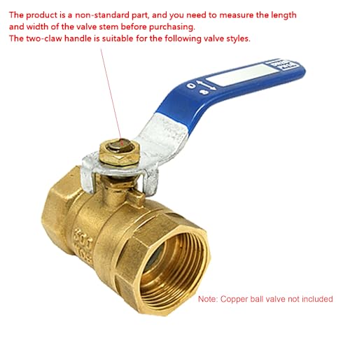 sourcing map Hebelgriff Eisen verchromt Ersatz Vierteldrehung mit Kunststoffgriff Blau für DN25 Kugelhahn