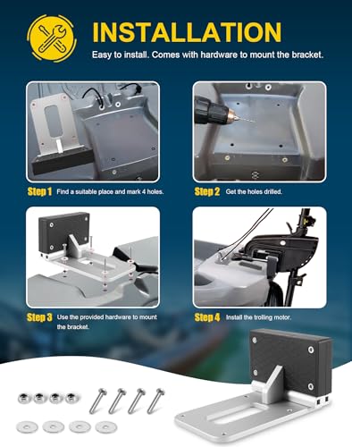 Deargooday DG-BC-BP405K Universal Transom Trolling Motor Mounting Bracket thumb #2