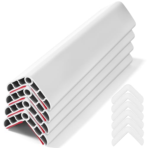 Wall Corner Edge Protector 4 Pack,1.57x1.57x23.62x0.28 inch Soft Baby Proof Corner Guards for Sharp Edges, Self-Adhesive Corner Protectors for Home, Kindergarten,Thickness-White 7mm(0.28 in)