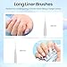 Beetles Nail Art Brushes, 5pcs Nail Art Liner Brushes Set Painting Liner Nail Dotting Tool for Long Lines, Details, Fine Drawing Sizes 7/11/15/20/25mm Gift for Women