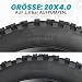 ZUKKA 1PCS 20 Zoll Heavy Duty E-Bike Reifen 20x4.0 Mantel 102-406 Faltbar Fat Tire Fett Fahrradreifen für E-Bike/Mountain Snow Bike，Schwarz