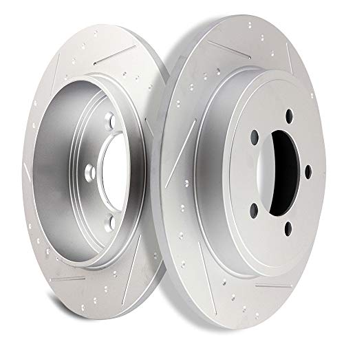 [SCITOO Brake Rotors Kits] -(2) Rear Slotted Brake Rotors for 2002-2010 for Ford Explorer,2007-2010 for Ford Explorer Sport Trac,2002-2010 for Mercury Mountaineer