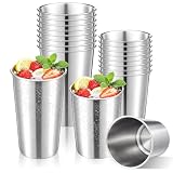 Yiyiring 16 Pack Stainless Steel Cup Sets of 8 oz and 16 oz, Stackable Metal Cups for Drinking, Camping, Bar, Home, Restaurant