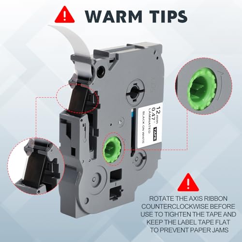 4 Rollen Etikettenband TZe-231 Kompatibel mit Brother P-Touch, 12mm Schriftband Selbstklebend für Etikettendrucker PT-H100LB/H105/H107B/D210/E110/D400/D600VP/1000/1010/1280, Schwarz auf Weiß