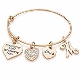 Infinity Collection Personalized Best Friend Birthstone & Letter Charm Bracelet- Not Sisters By Blood But Sisters By Heart Bracelet for Women- Friend Jewelry- Gift for Her (Initial)