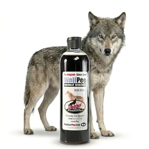 PredatorPee Wolf Urine, Territorial Marking Scent, Creates Illusion that a Wolf is Nearby, Natural Coyote and Fox Deterrent, 12oz