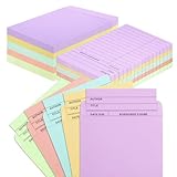 100 Pieces Colorful Library Pockets and Cards, 5 Colors Library Check out Cards Library Card Pocket with 60PCS Removable Adhesive Dots for School Office Public Library Books (Candy)