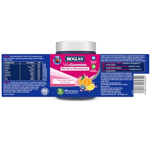 Bioglan Vitagummies Womens | Vitamin C | Vitamin D | Vitamin E | Niacin | Folic Acid | Zinc | 60 Gummies - Image 2