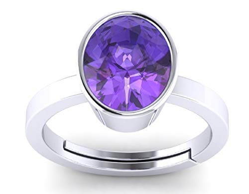 Bague améthyste naturelle homme femme idée cadeau anneau réglable