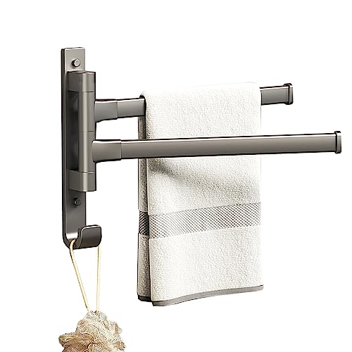Swivel Towel Rack, Wall Mount Bath Towel Bars With 4 Arms, Space Saving Wall Mounted Towel Holder With Hook,Towel Hanger For Bathroom, Kitchen (2 Arms Type) #TOP20