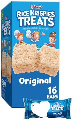 Rice Krispies Treats Crispy Marshmallow Squares, Kids Snacks, Snack Bars, Original, 12.4oz Box (16 Bars)