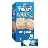 Rice Krispies Treats Crispy Marshmallow Squares, Kids Snack Box, Cereal Bars, Original (16 Bars)