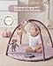 Blissful Diary Baby Play Gym Mat, Tummy Time Activity Mat with 6 Detachable Toys for Stage-Based Sensory & Motor Skill Development, Easy to Install & Clean, Baby Essentials Gift, Lavender Pink