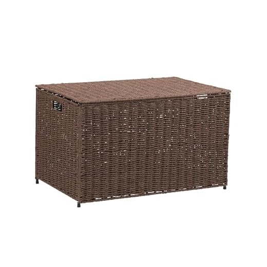 Household Essentials Large Woven Sturge Chest | Paper Rope | Coffee